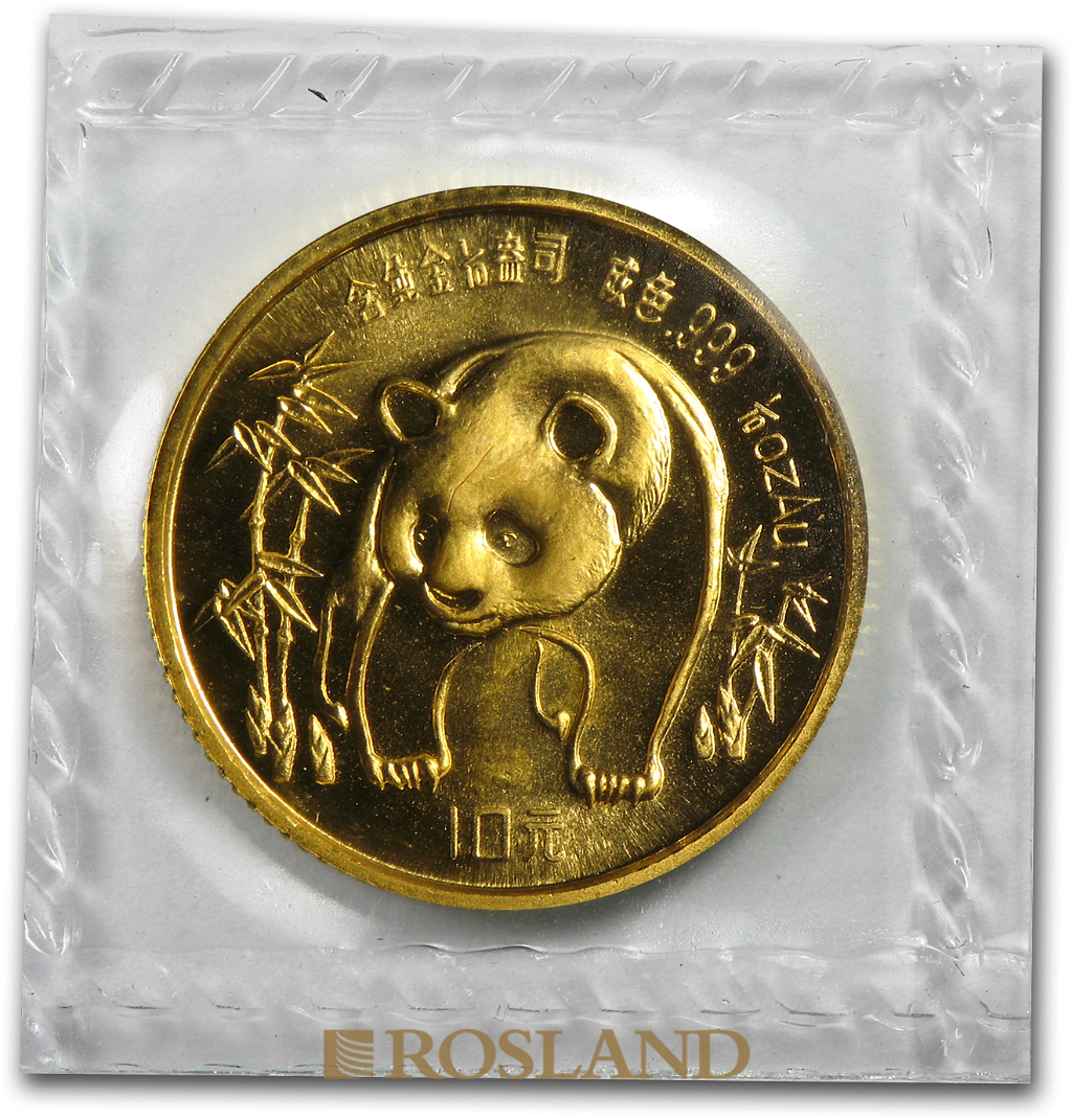 1/10 Unze Goldmünze China Panda 1986