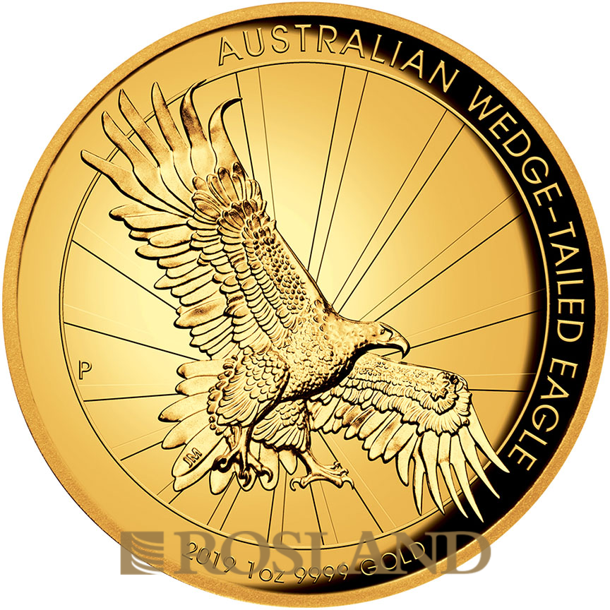 1 Unze Goldmünze Wedge Tailed Eagle 2019 PP (HR, Box, Zertifikat)