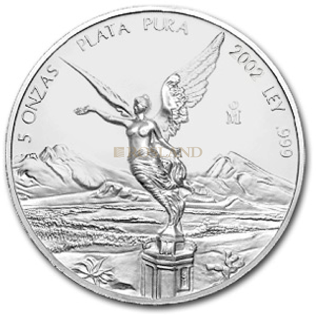 5 Unzen Silbermünze Mexican Libertad 2002
