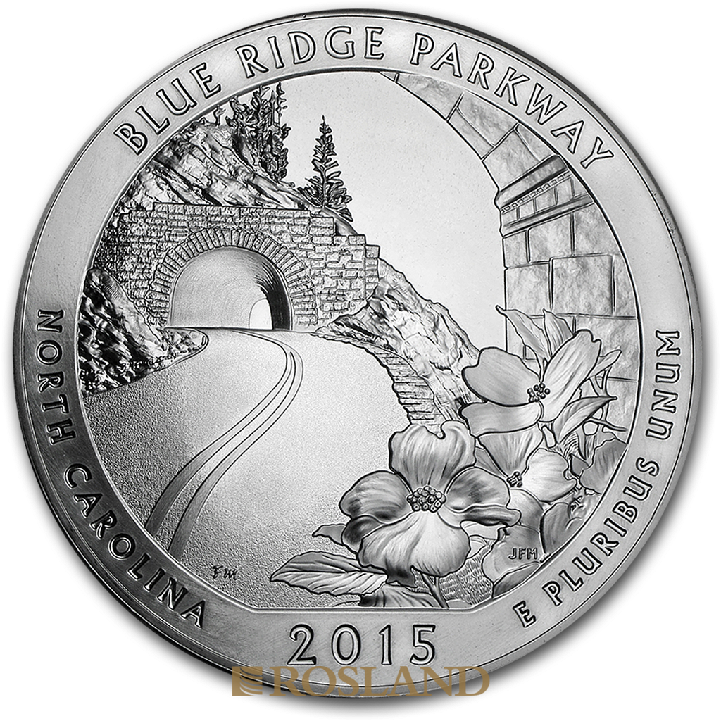 5 Unzen Silbermünze ATB Blue Ridge Parkway 2015