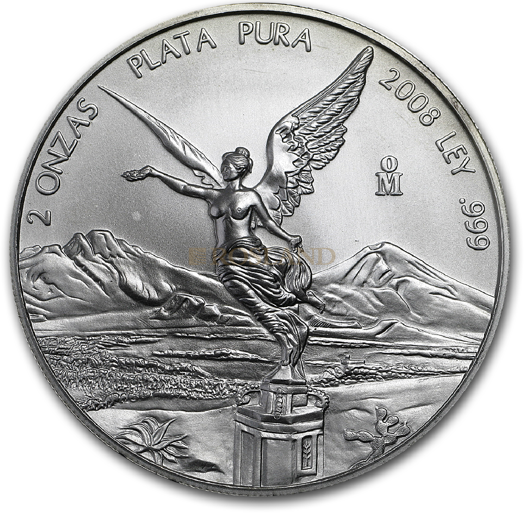 2 Unzen Silbermünze Mexican Libertad 2008