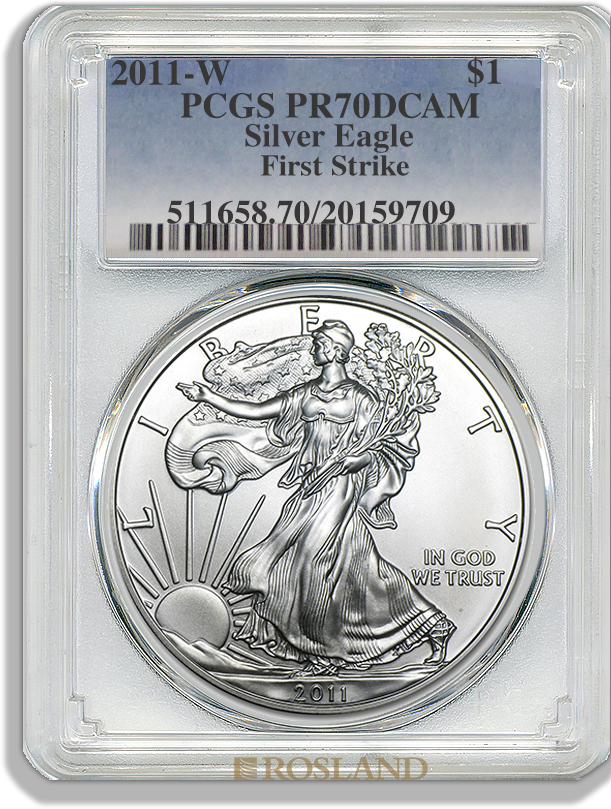 1 Unze Silbermünze American Eagle 2011 (W) PP PCGS PR-70 (FS, DCAM)