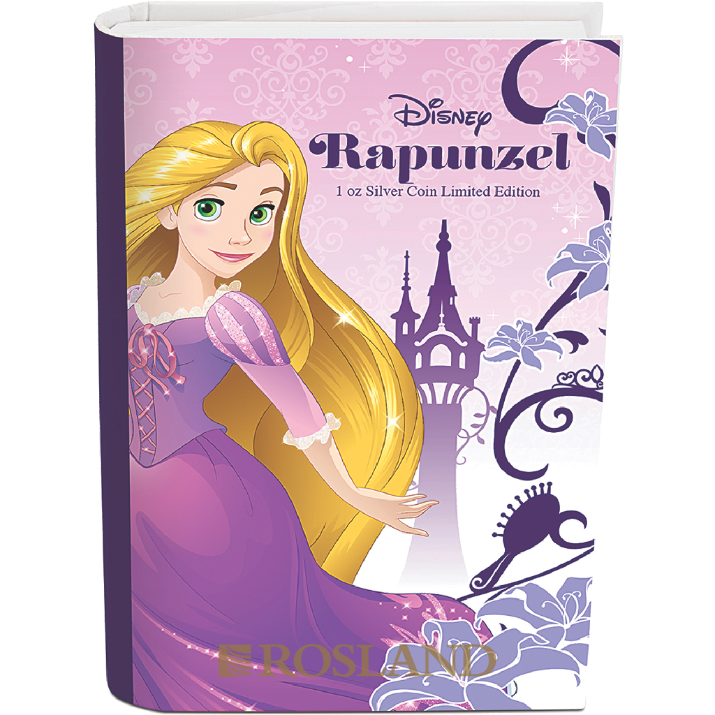 1 Unze Silbermünze Disney© Prinzessin Rapunzel 2016 PP (Koloriert, Box, Zertifikat)