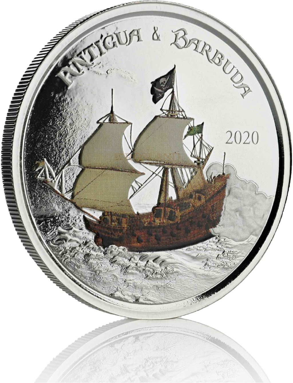 1 Unze Silbermünze EC8 Antigua & Barbuda Rum Runner 2020 PP (Koloriert, Box)