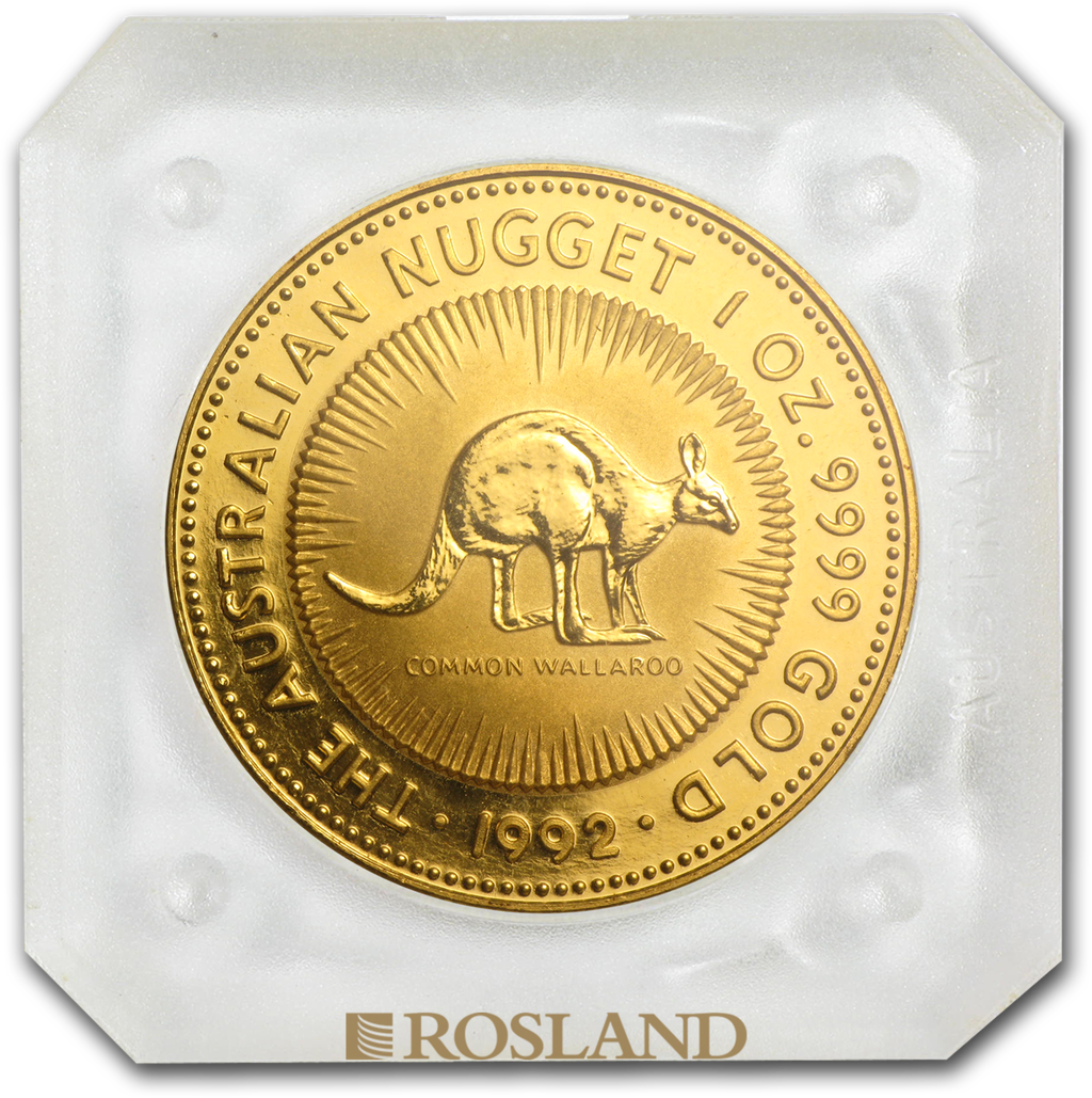 1 Unze Goldnugget Australien Känguru 1992