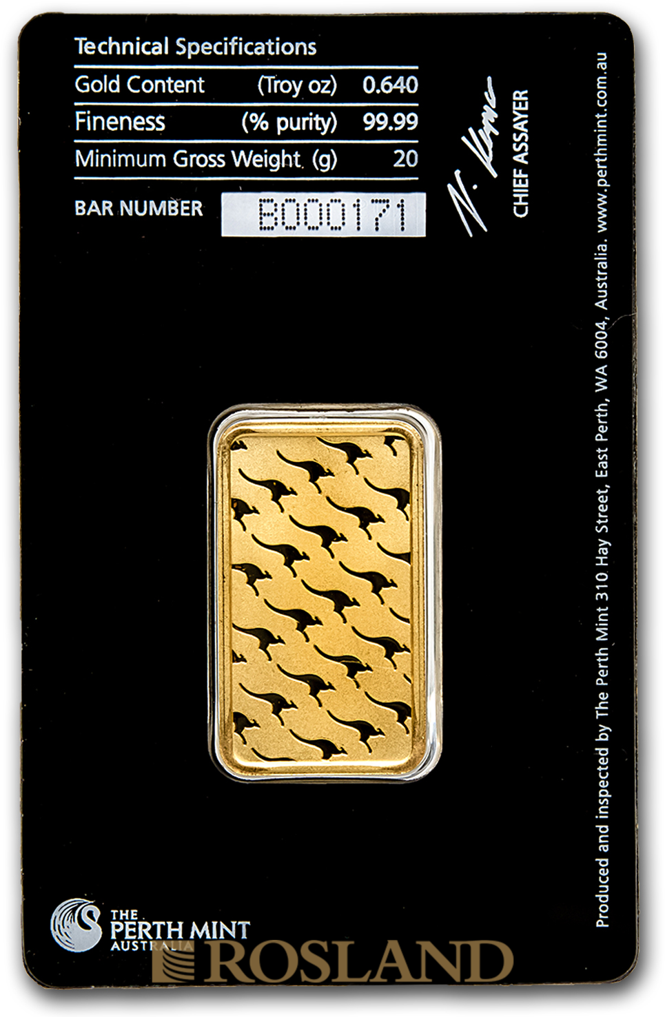 20 Gramm Goldbarren Perth Mint