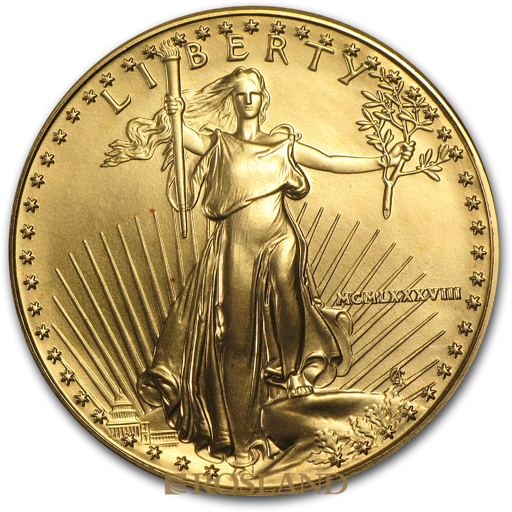 1 Unze Goldmünze American Eagle 1988 (MCMLXXXVIII)