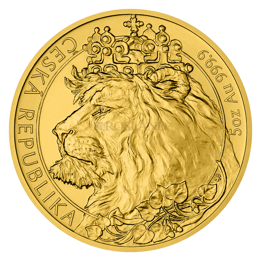5 Unzen Goldmünze Tschechischer Löwe 2021 (Box, Zertifikat)