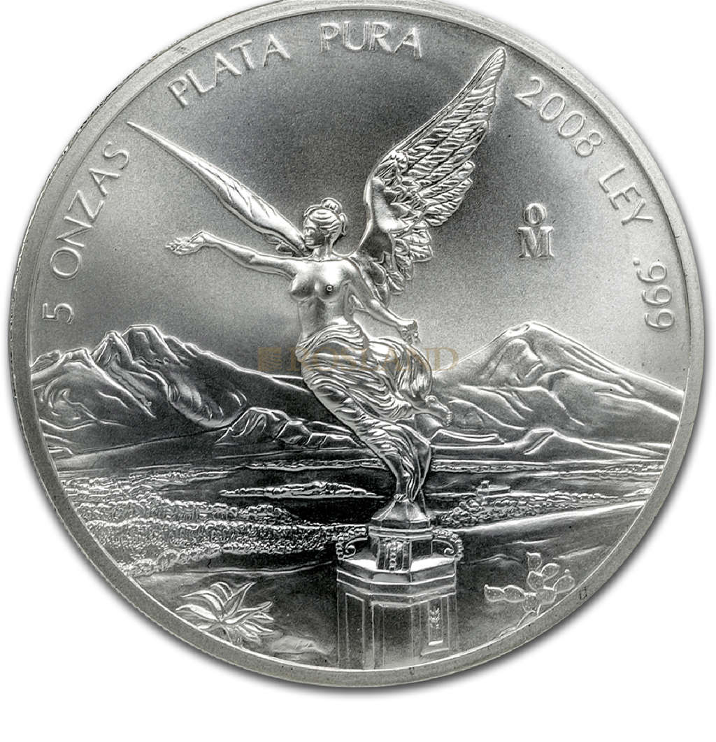 5 Unzen Silbermünze Mexican Libertad 2008