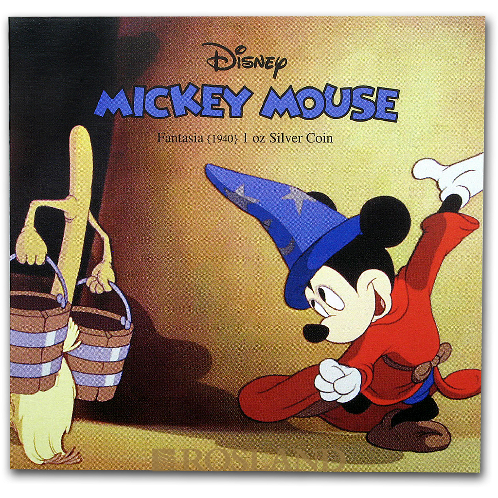1 Unze Silbermünze Disney® Micky Maus Fantasia 2017 PP (Koloriert, Box, Zertifikat)
