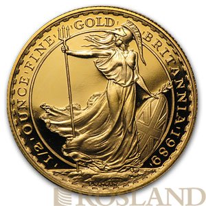 1/2 Unze Goldmünze Britannia PP 1989