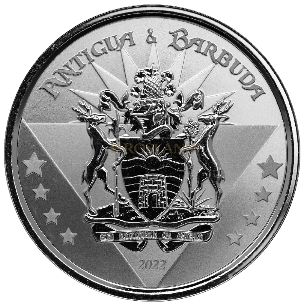 1 Unze Silbermünze EC8 Antigua & Barbuda Coat of Arms 2022