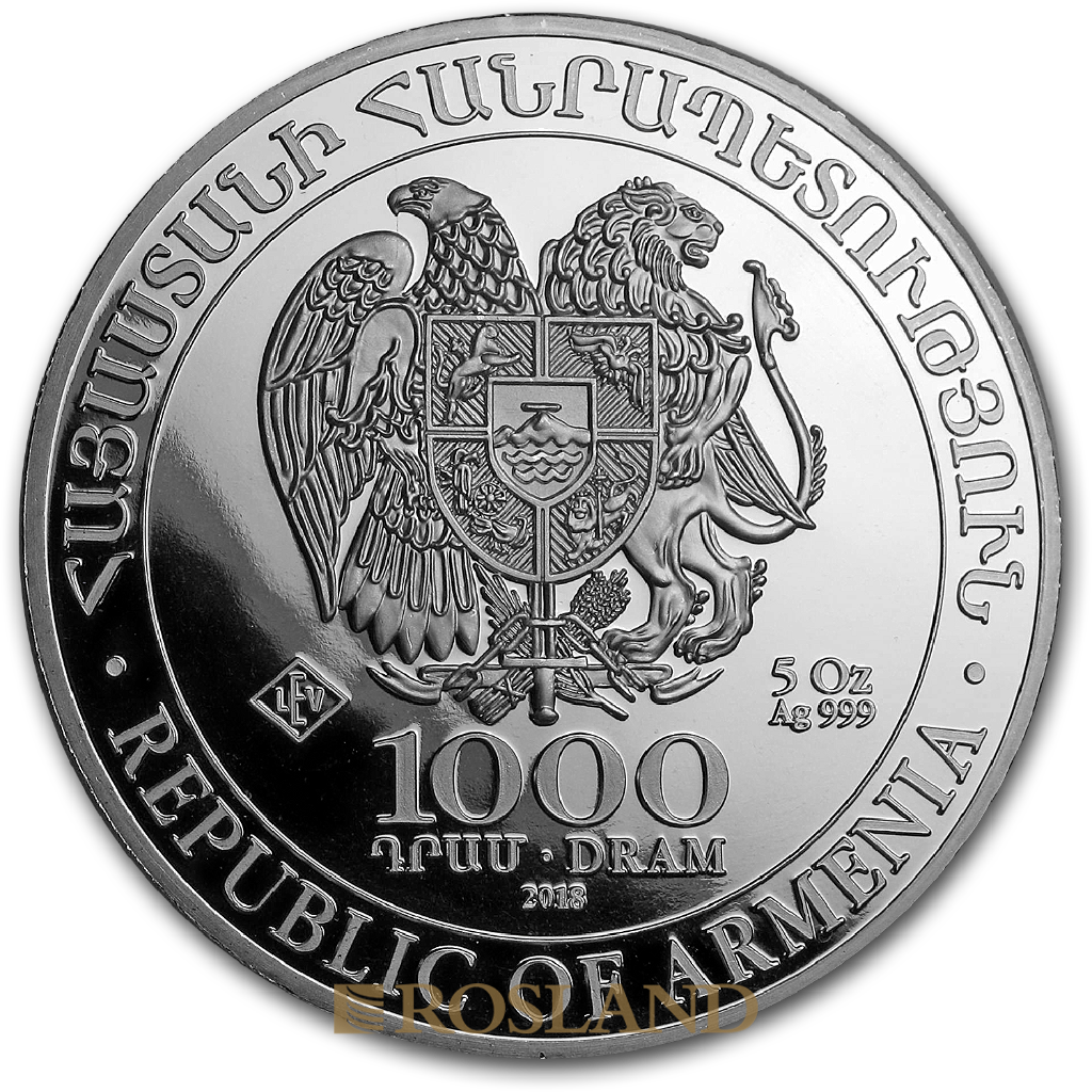 5 Unzen Silbermünze Armenien Arche Noah 2018
