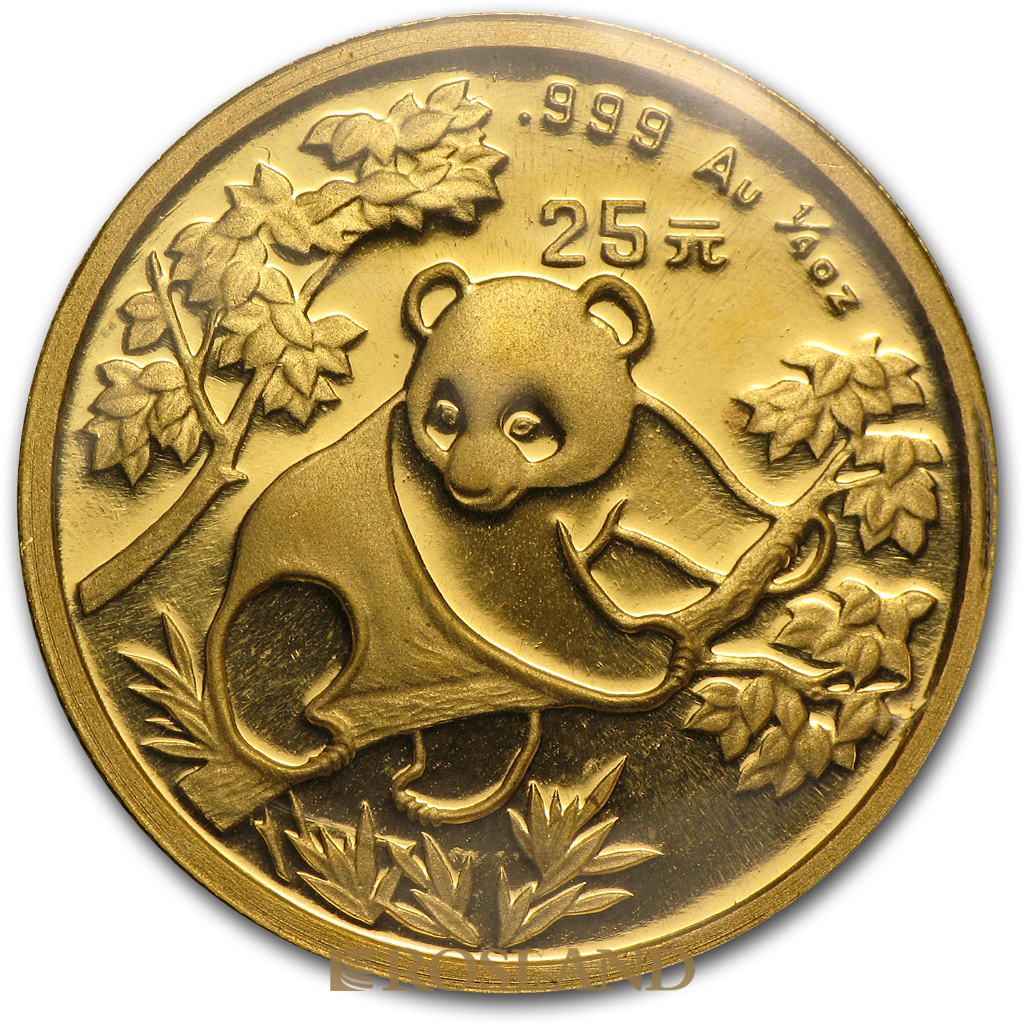 1/4 Unze Goldmünze China Panda 1992 (Großer Jahrgang)