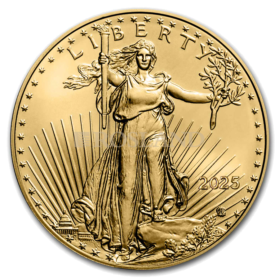 1 Unze Goldmünze American Eagle 2025 PCGS MS-70 (West Point, First Day)