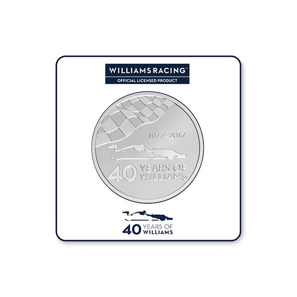 2,5 Unzen Silbermünze 40 Jahre Williams Formel 1® PP (Box, Zertifikat)