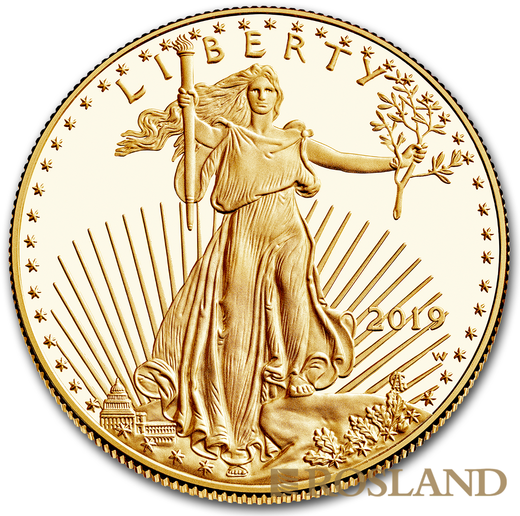 1 Unze Goldmünze American Eagle 2019 PP (Box, Zertifikat)