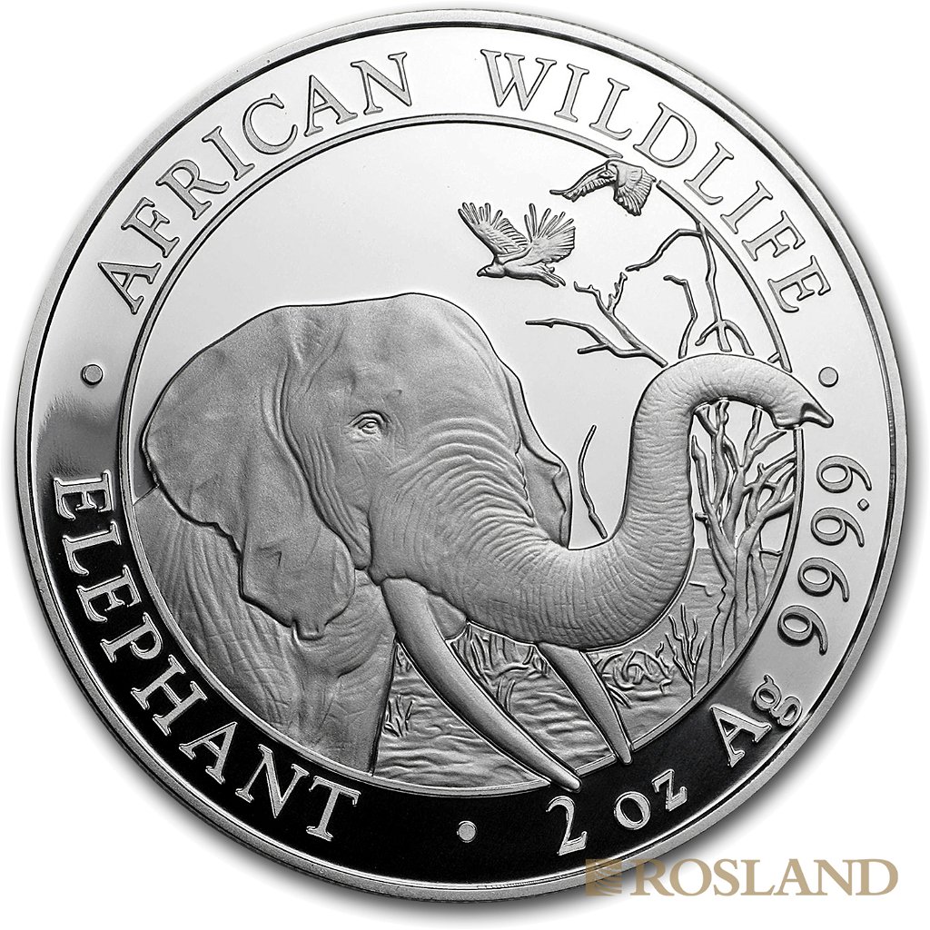 2 Unzen Silbermünze Somalia Elefant 2018