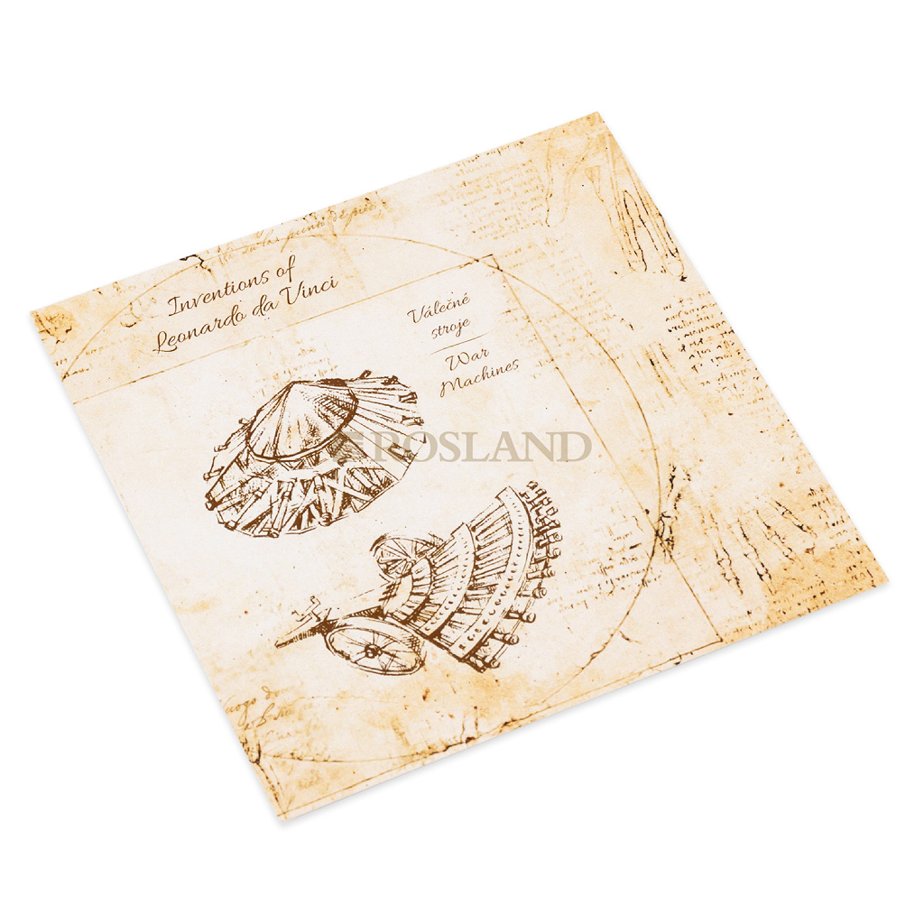 1 Unze Silbermünze Niue 500 Jahre Leonardo Da Vinci - Tank 2019 PP (Box, Zertifikat)