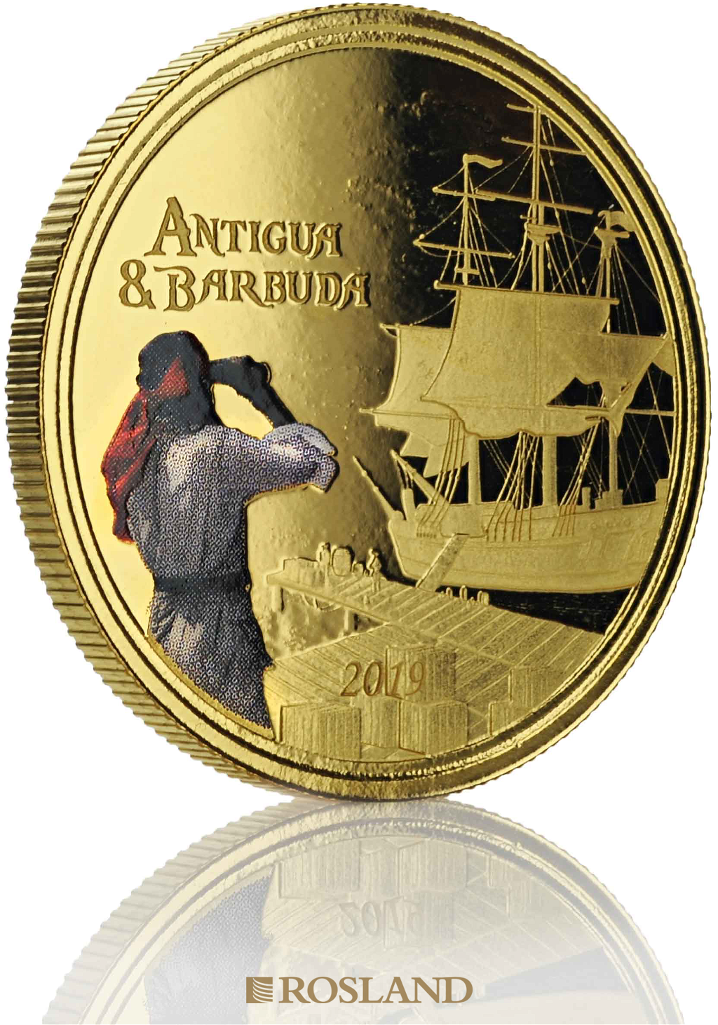 1 Unze Goldmünze EC8 Antigua & Barbuda Rum Runner 2019 PP (Koloriert, Box, Zertifikat)
