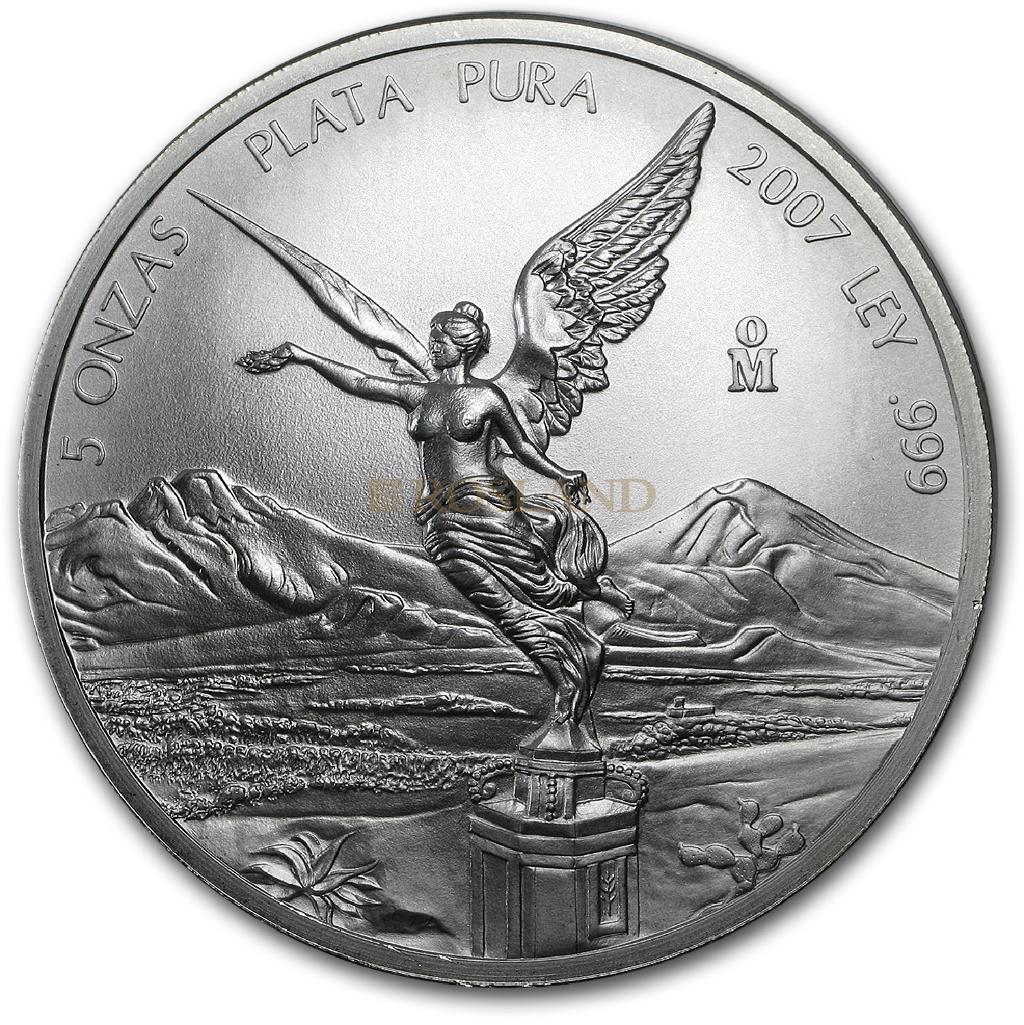 5 Unzen Silbermünze Mexican Libertad 2007