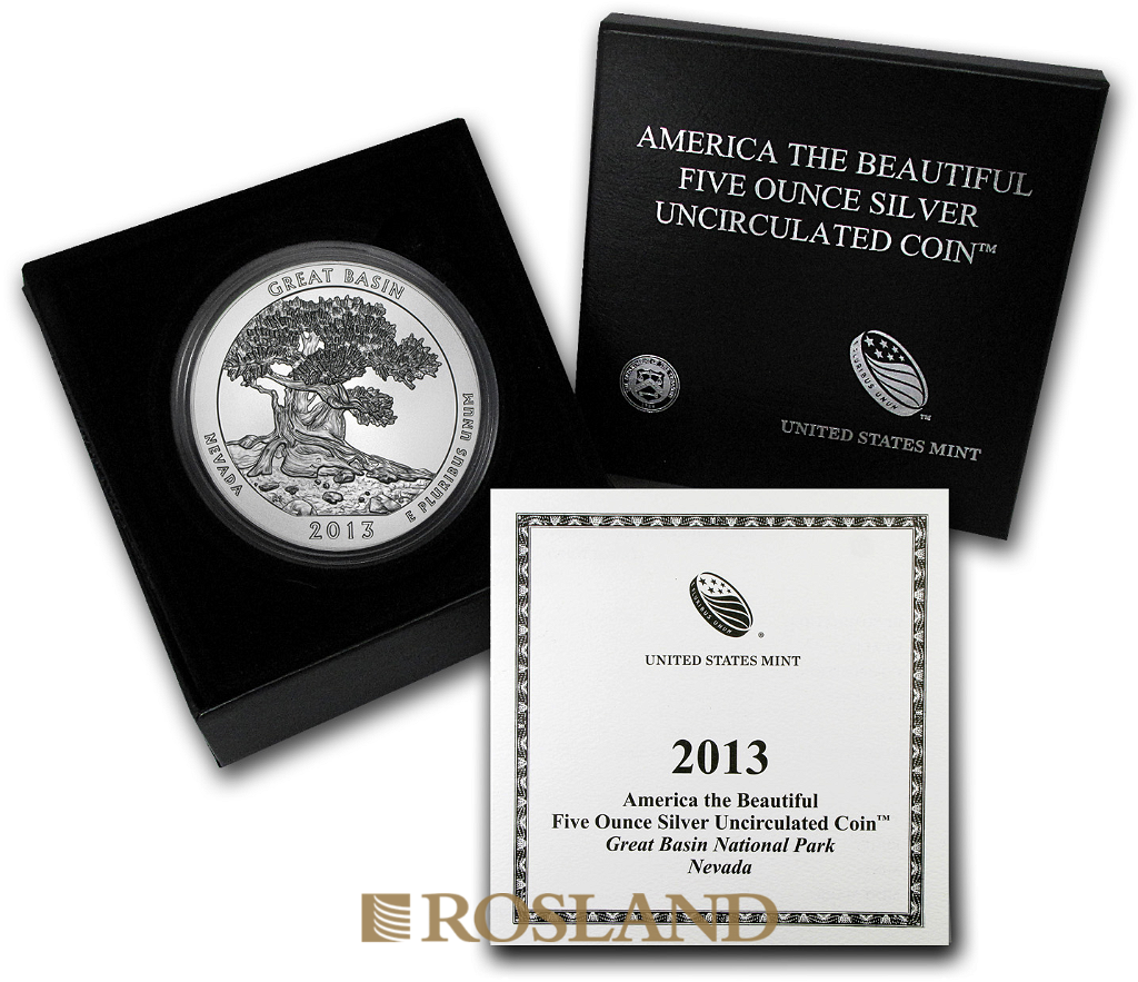 5 Unzen Silbermünze ATB Great Basin National Park 2013 P (Box, Zertifikat)
