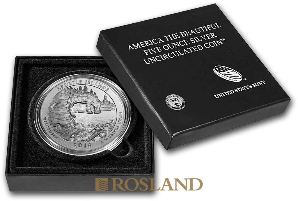 5 Unzen Silbermünze ATB Apostle Islands National Lakeshore 2018 P (Box, Zertifikat)