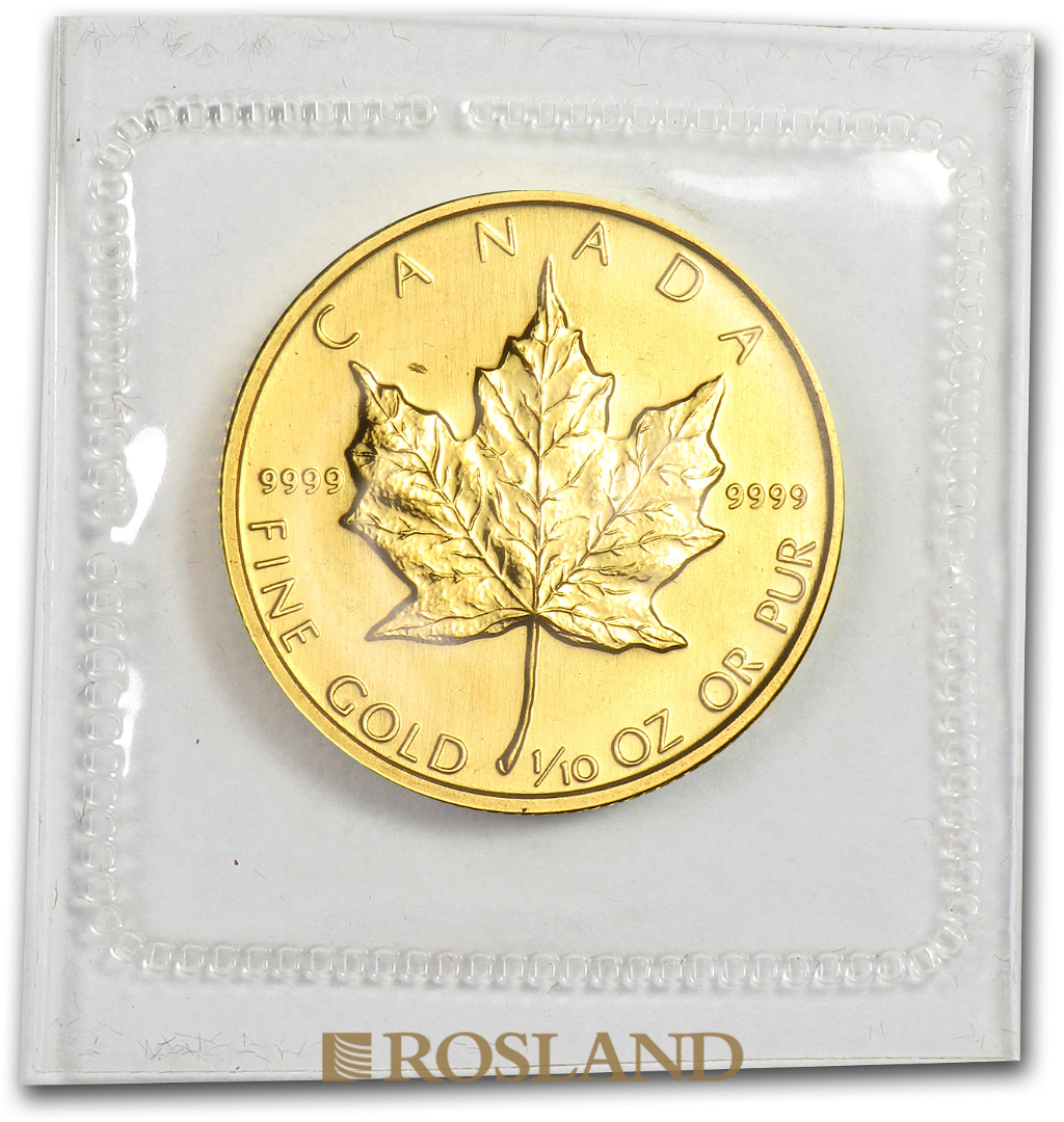 1/10 Unze Goldmünze Kanada Maple Leaf 1986