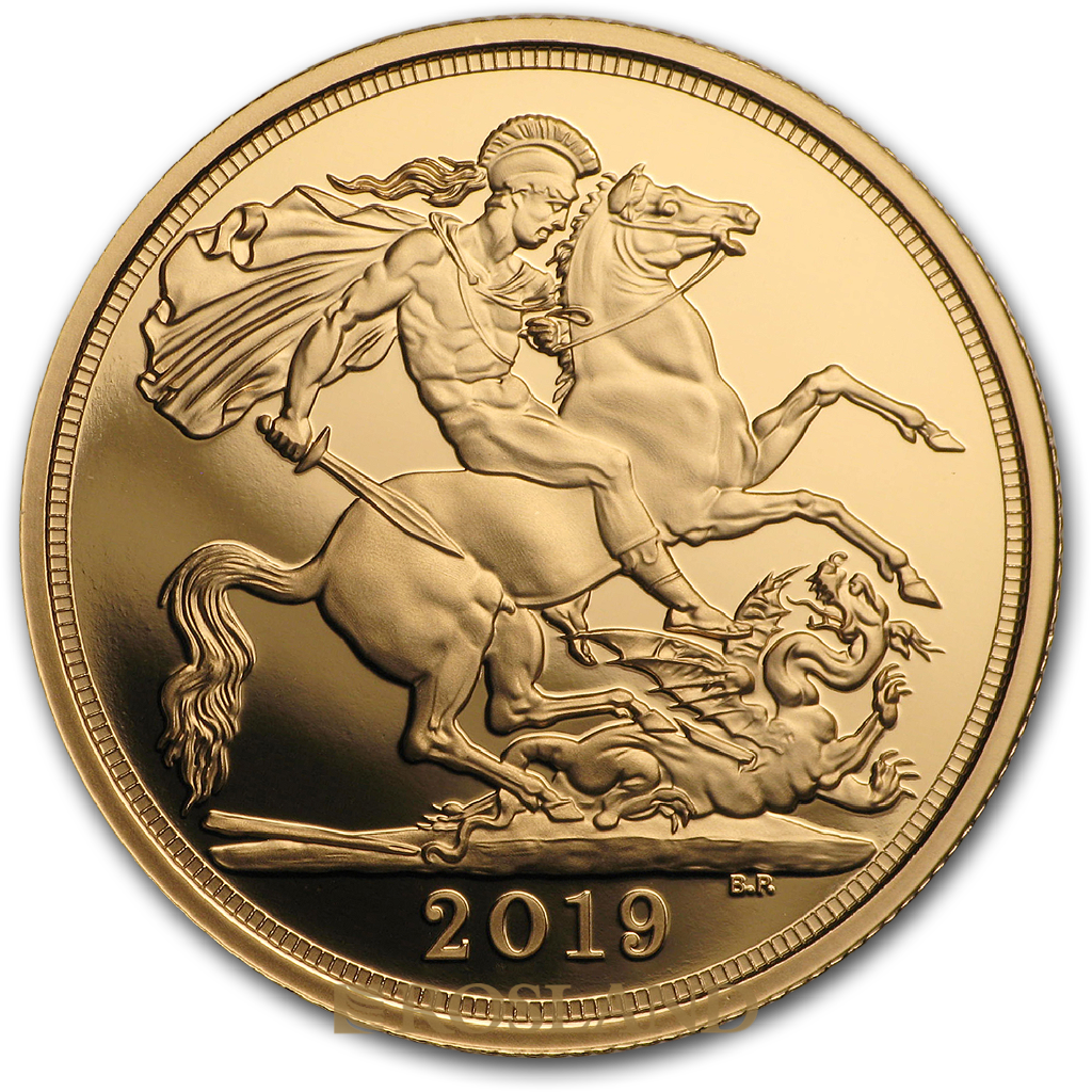 .823 Unzen - 3 Goldmünzen Set Großbritannien Sovereign 2019 PP (Box, Zertifikat)
