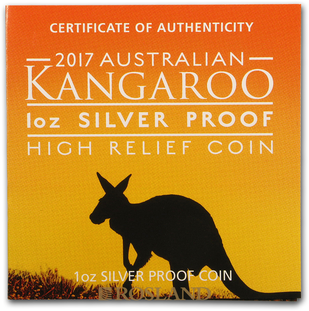 1 Unze Silbermünze Känguru 2017 PP (HR, Box, Zertifikat)