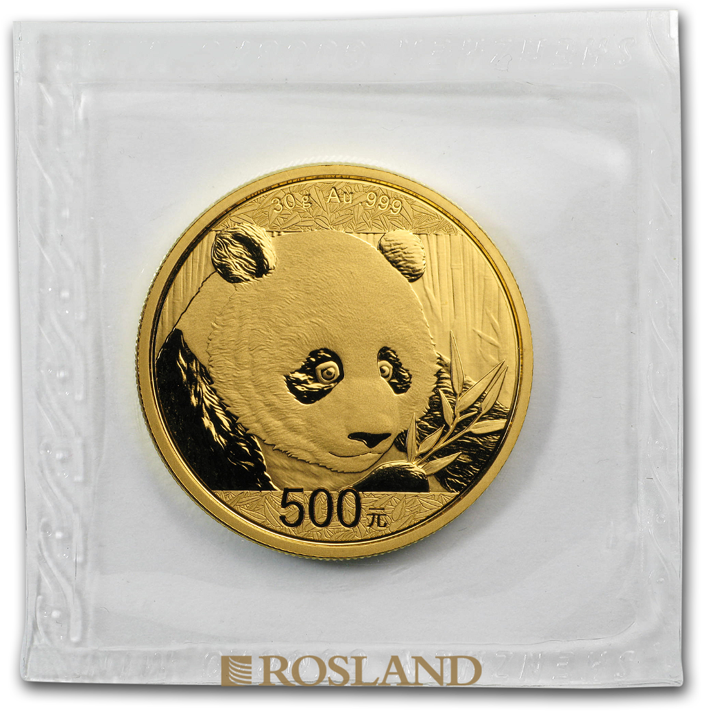 30 Gramm Goldmünze China Panda 2018