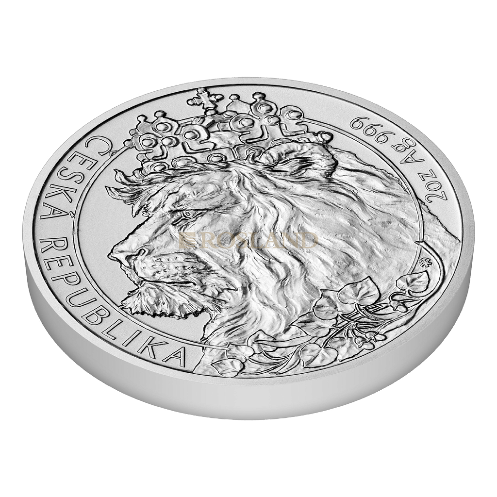 2 Unzen Silbermünze Tschechischer Löwe 2021