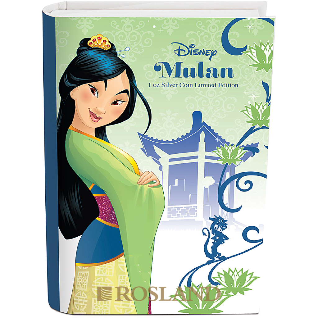1 Unze Silbermünze Disney© Prinzessin Mulan 2016 PP (Koloriert, Box, Zertifikat)