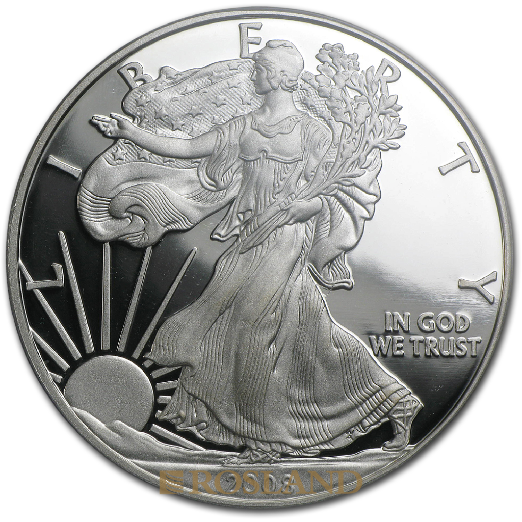 1 Unze Silbermünze American Eagle 2008 (W) PP PCGS PR-70 DCAM