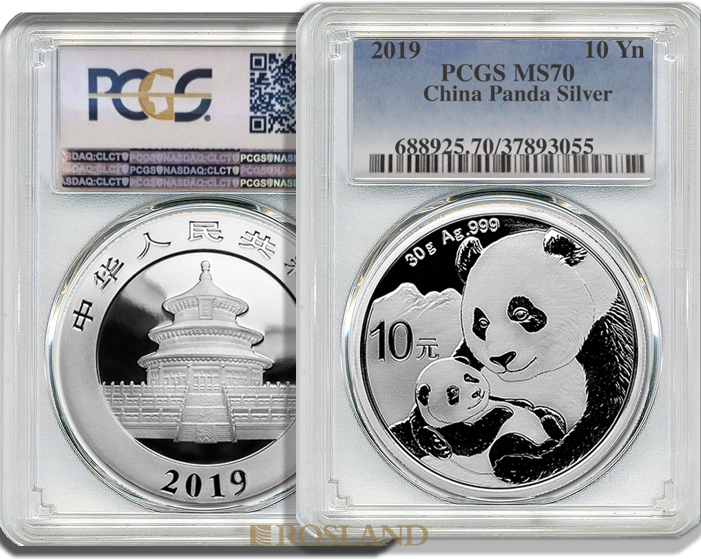 30 Gramm Silbermünze China Panda 2019 PCGS MS-70 (First Strike)