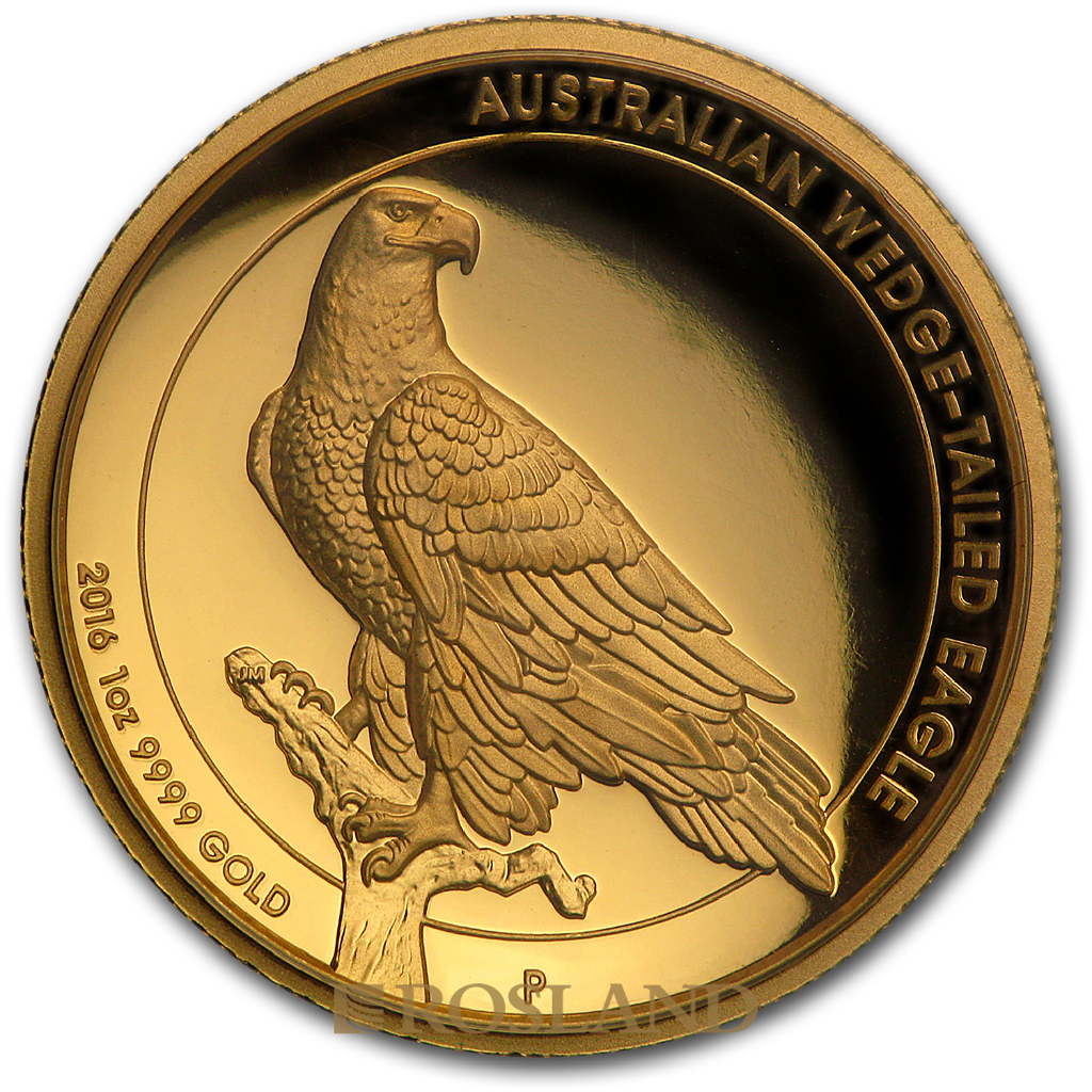 1 Unze Goldmünze Wedge Tailed Eagle 2016 PP (HR, Box, Zertifikat)