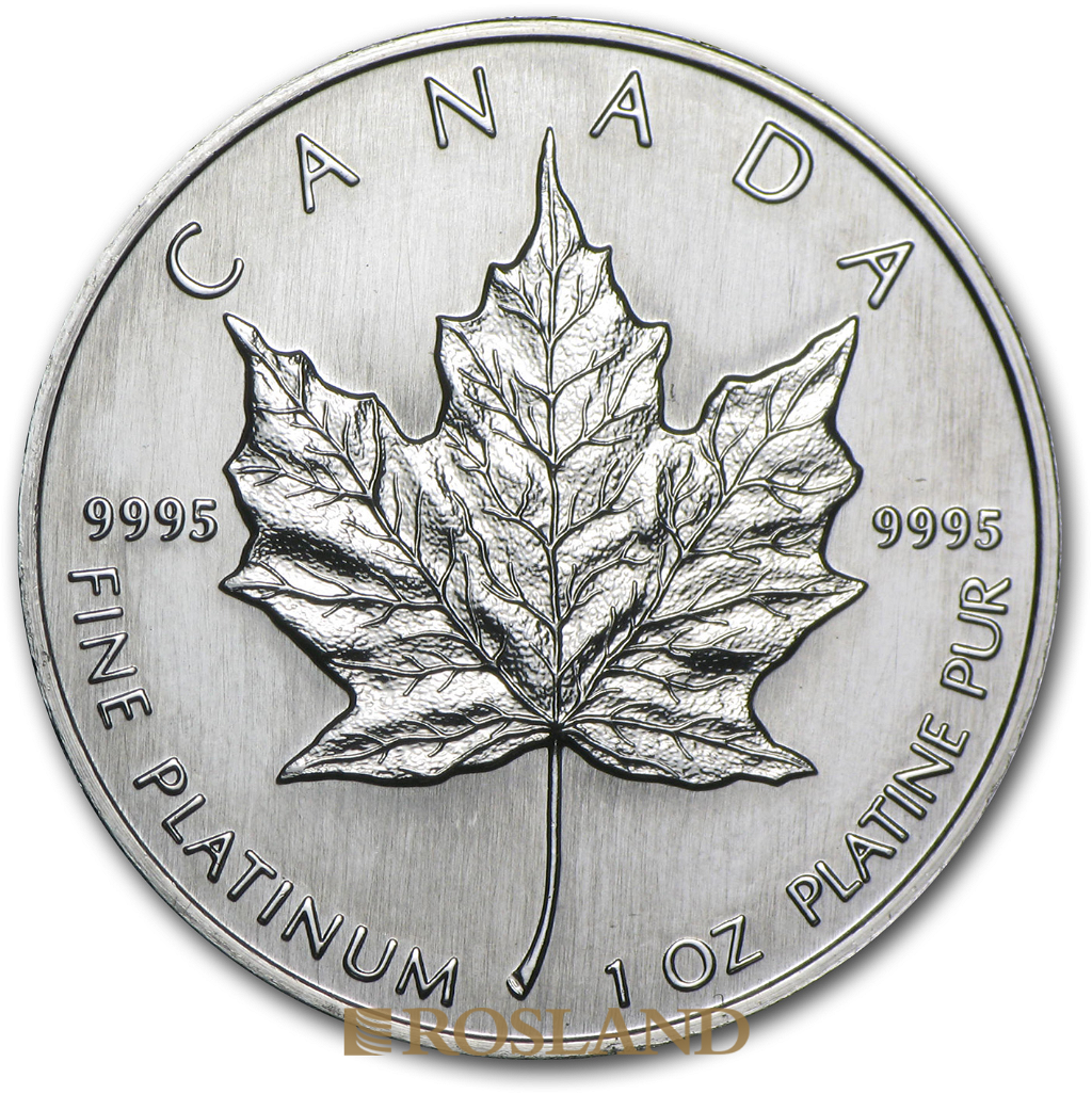 1 Unze Platinmünze Kanada Maple Leaf 1991