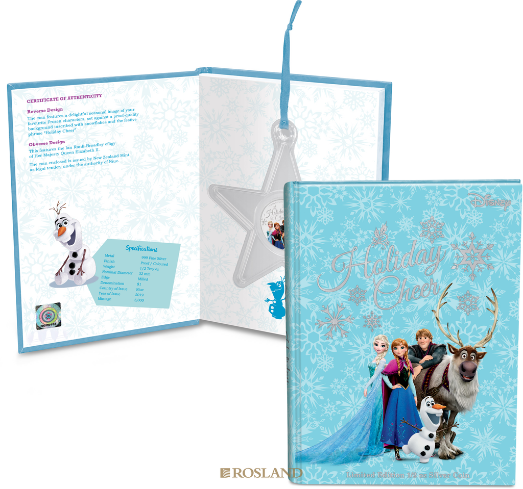 1/2 Unze Silbermünze Disney® Season's Greetings Holiday Cheer 2019 PP (Koloriert, Box, Zertifikat)