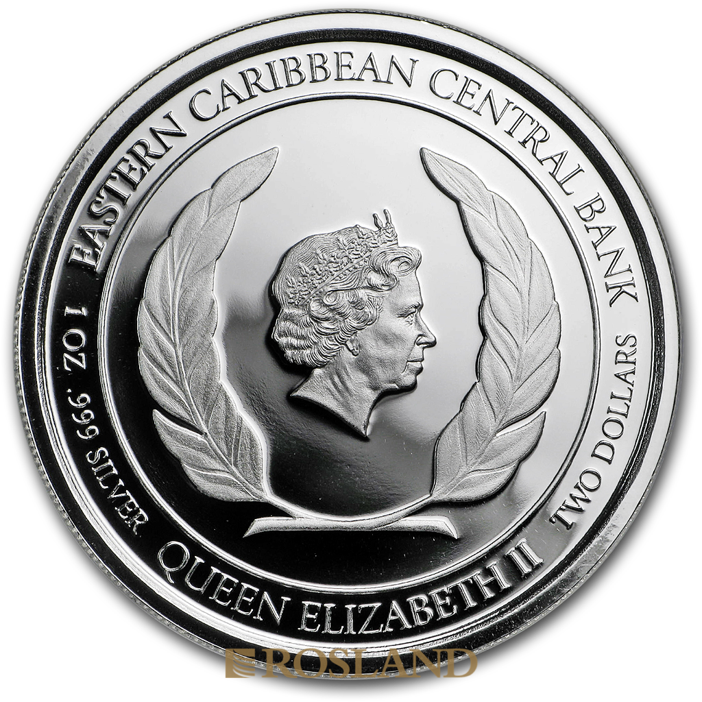 1 Unze Silbermünze EC8 Dominica The Nature Isle 2018 PP (Koloriert, Box, Zertifikat)