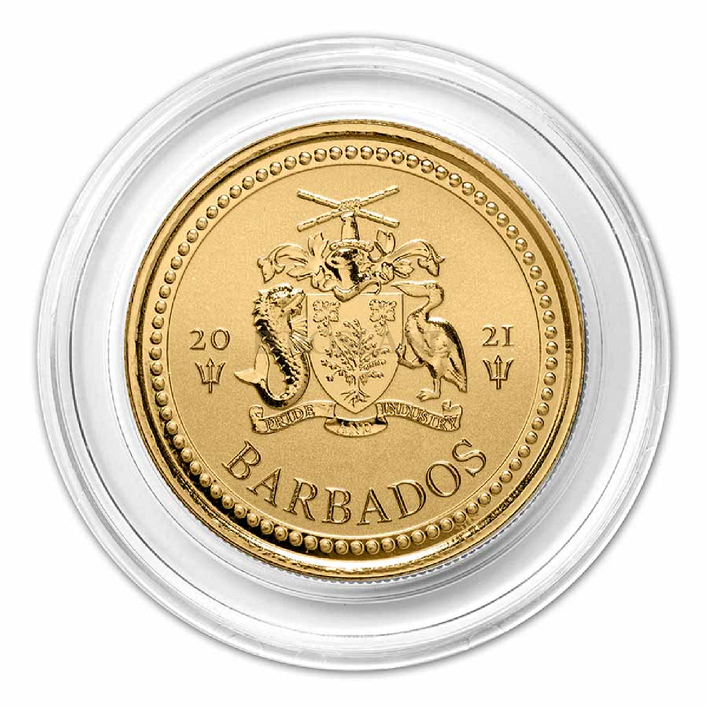 1 Unze Goldmünze Barbados Dreizack 2021