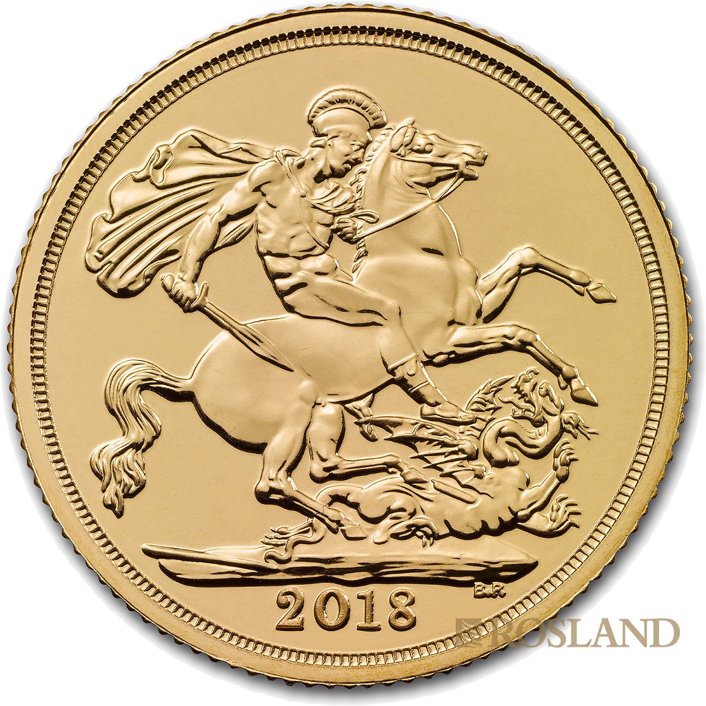 1 Sovereign Goldmünze Großbritannien 2018