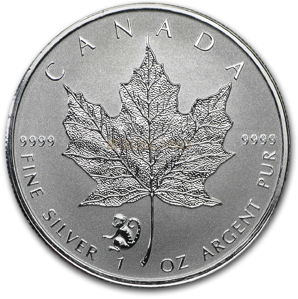 1 Unze Silbermünze Kanada Maple Leaf Lunar Affe 2016