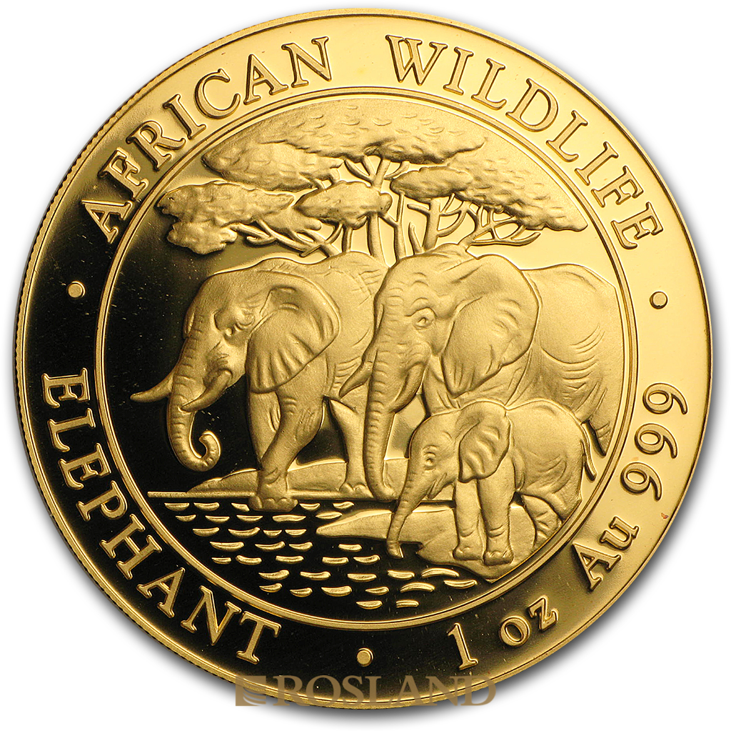 1 Unze Goldmünze Somalia Elefant 2013