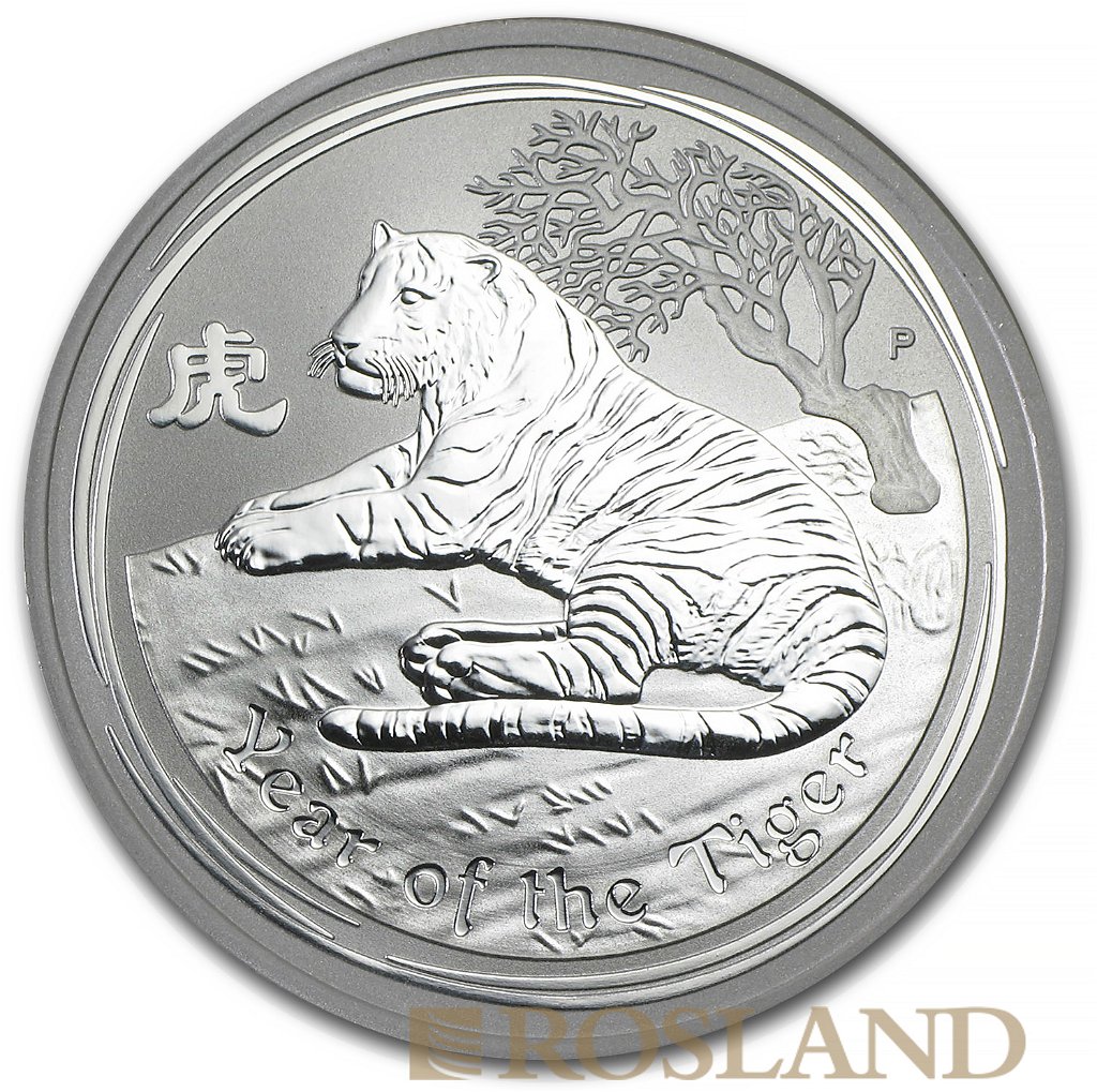 1 Unze Silbermünze Lunar 2 Tiger 2010