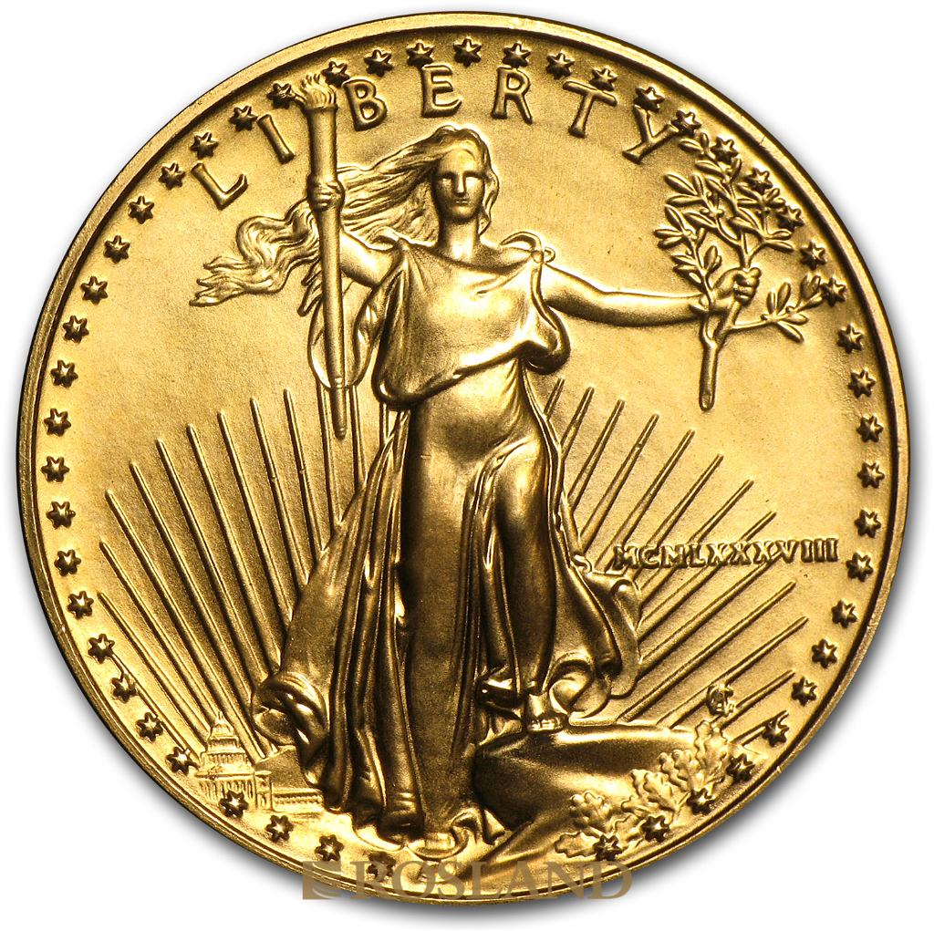 1/2 Unze Goldmünze American Eagle 1988 (MCMLXXXVIII)