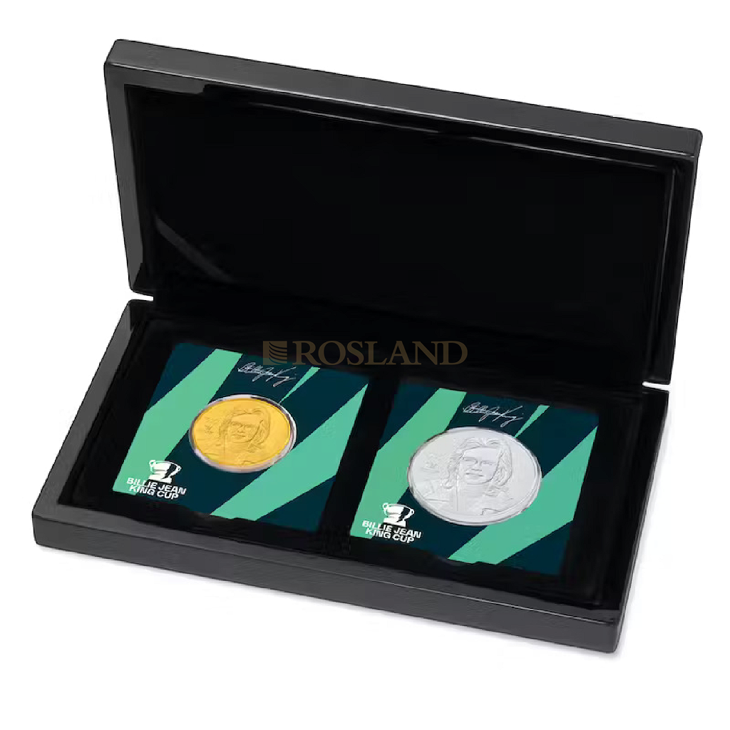 1,5 Unzen Goldmünzen Set PAMP Billie Jean King Cup 2022 PP (Box, Zertifikat)