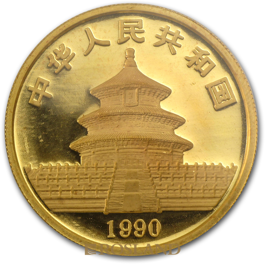 1 Unze Goldmünze China Panda 1990 (Großer Jahrgang)
