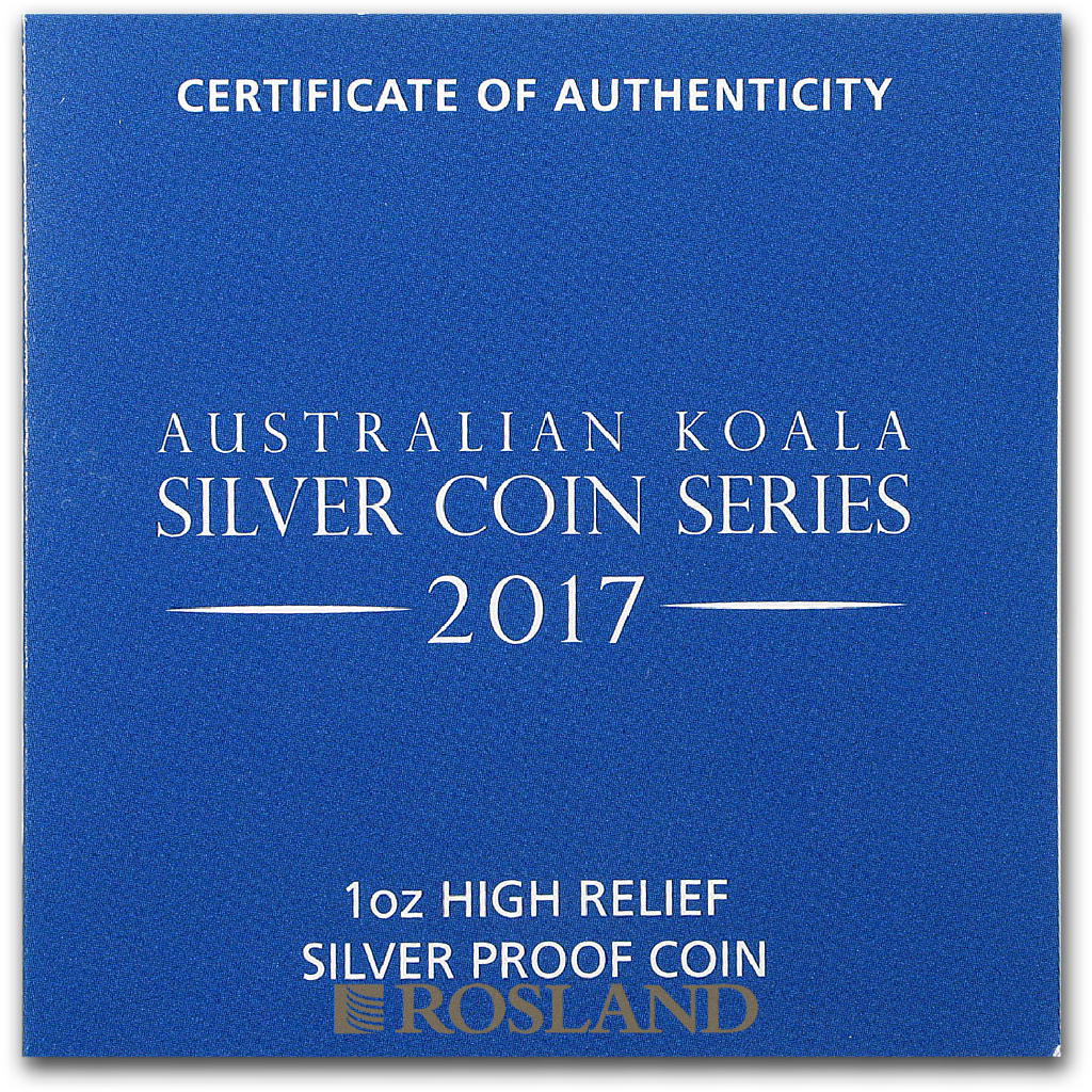 1 Unze Silbermünze Koala 2017 PP (HR, Box, Zertifikat)