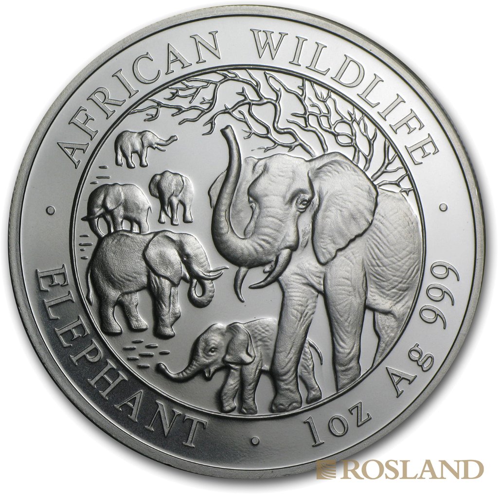1 Unze Silbermünze Somalia Elefant 2008