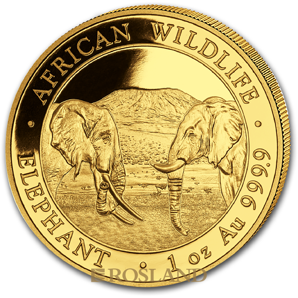 1 Unze Goldmünze Somalia Elefant 2020
